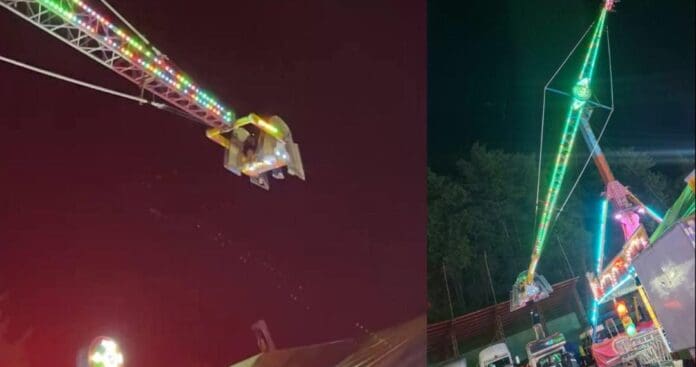 Video: Quedan atrapadas ocho personas en juego mecánico de feria en Zacatlán, Puebla