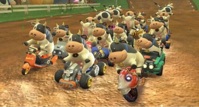 PETA exige a Nintendo cambiar el diseño de la vaca de Mario Kart World