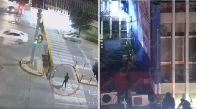 Video: Captan a ladrón escalando para robar un banco en León, Guanajuato