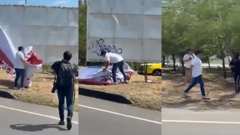 Sujeto destruye cartel de recompensa contra Nicolás Maduro y Diosdado Cabello en Venezuela