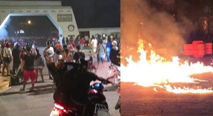 Incendian instalaciones de Sedena en Cozumel; acusan a militar de violar a niña de nueve años. La protesta duró un par de horas.