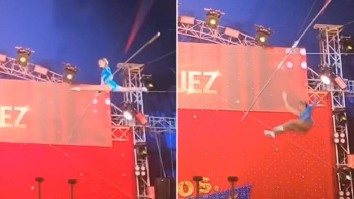 Video: Trapecista de circo sufre accidente durante show en Colombia; cae desde una altura de 10 metros