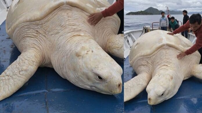 Fake news; ninguna tortuga albina fue encontrada en Cozumel, imagen fue generada con IA