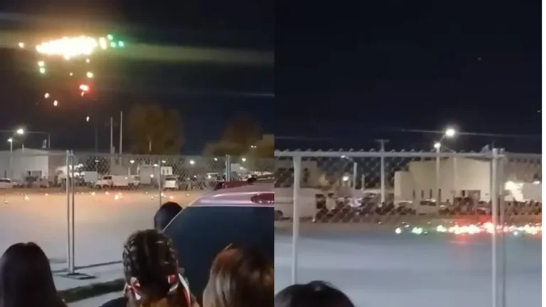 Drones se desploman durante espectáculo de Fiestas Patrias en Piedras Negras, Coahuila