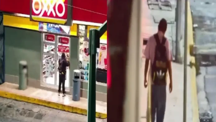 Sujeto se cambia de ropa tras robar para no ser descubierto en Monterrey, Nuevo León