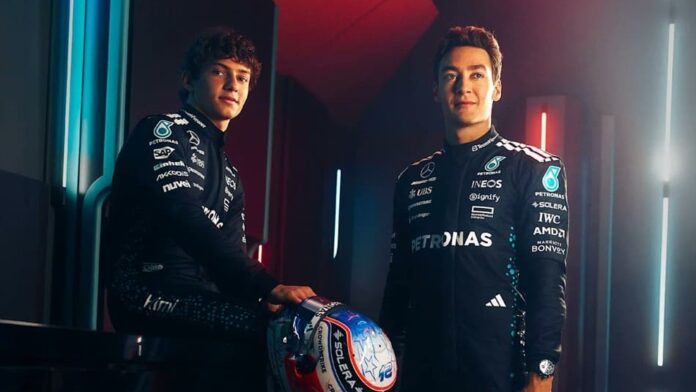 Confirma Mercedes a George Russell y Kimi Antonelli como sus pilotos en la temporada 2026 de F1