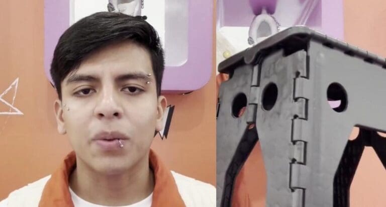 Un joven acusa a una sucursal de Liverpool de no cumplir con Ley Silla en Cdmx; lleva su asiento al trabajo.