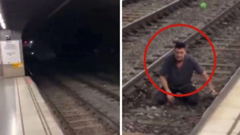 Video: Hombre se arroja a las vías del metro y luego se arrepiente en Barcelona, España