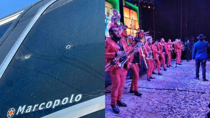 Atacan a balazos autobús de la Banda Jerez de Marco Flores en carretera de Oaxaca