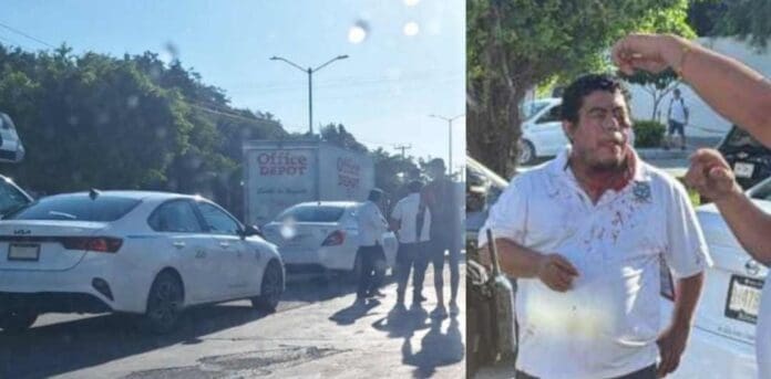 Ciclista golpea a un taxista de Playa del Carmen con una piedra tras percance vial. El sujeto iracundo acabó detenido.