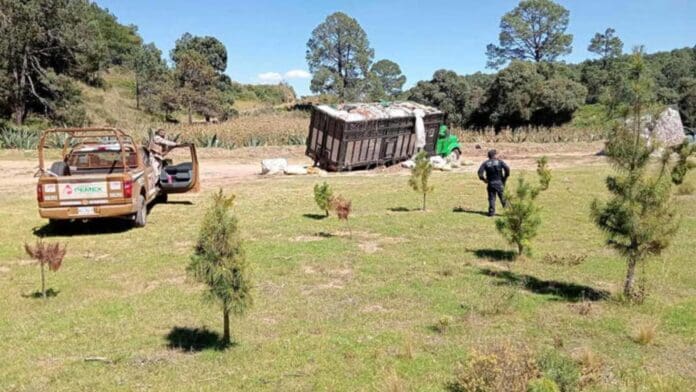 Encuentran dos pipas de gas LP abandonadas en Tlaxcala; estaban camufladas con material reciclado