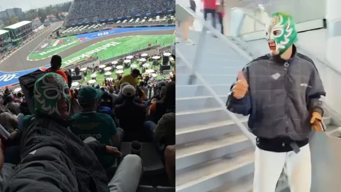 George Russell se pone una máscara y pasa desapercibido en las gradas del GP de México 2025