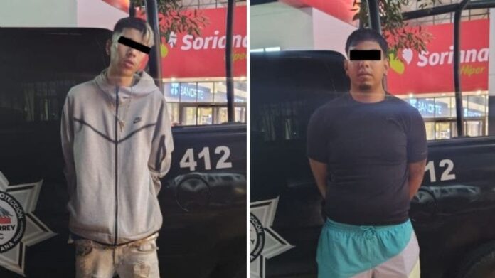 Detienen a dos jóvenes por intentar abrir cajero automático y robar dinero en Monterrey, Nuevo León