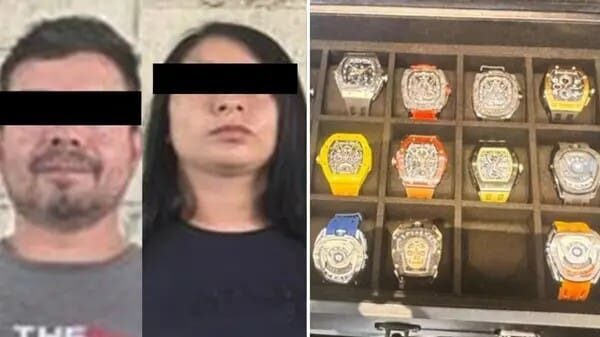 Detienen a pareja de colombianos por presunto robo de relojes de alta gama en hoteles de Reforma, en CDMX
