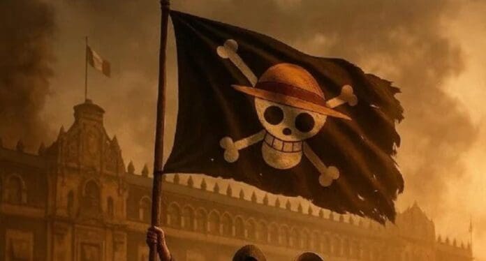 Un grupo llamado Generación Z invita a marchar contra la corrupción en México usando banderas de One Piece.