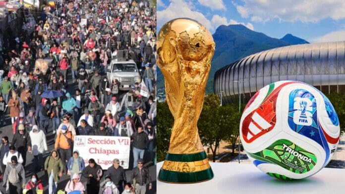 CNTE amenaza con boicotear el Mundial 2026 de la FIFA en México si el gobierno federal no cumple con sus demandas