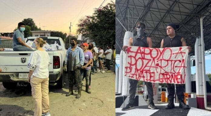 Unos jóvenes activistas de Playa del Carmen llevaron víveres y ayudaron a gente de Poza Rica, Veracruz hace unas semanas.