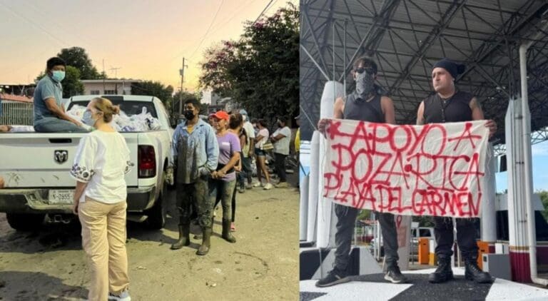 Unos jóvenes activistas de Playa del Carmen llevaron víveres y ayudaron a gente de Poza Rica, Veracruz hace unas semanas.