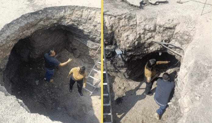 Socavón se abre en Teoloyucan, Edomex