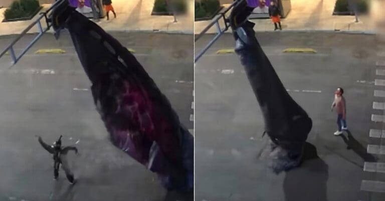 Paracaidista de Estados Unidos queda atorado en semáforo de CDMX