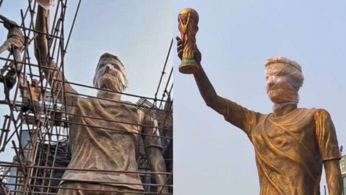 India construyó la estatua de Lionel Messi más grande del mundo