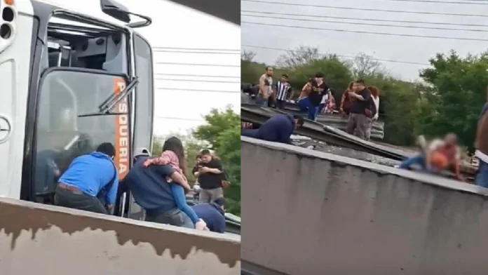 Fallecen ocho personas y 16 quedan heridas tras volcadura de autobús en Apodaca, Nuevo León