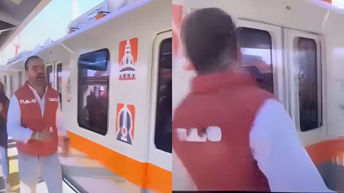 Alcalde de Tlajomulco, Jalisco pierde el tren durante la inauguración de la Línea 4