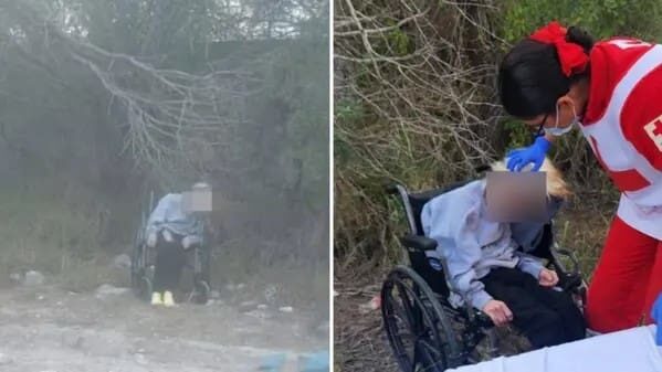 Abandonan a adulta mayor en silla de ruedas en carretera de Matamoros, Tamaulipas