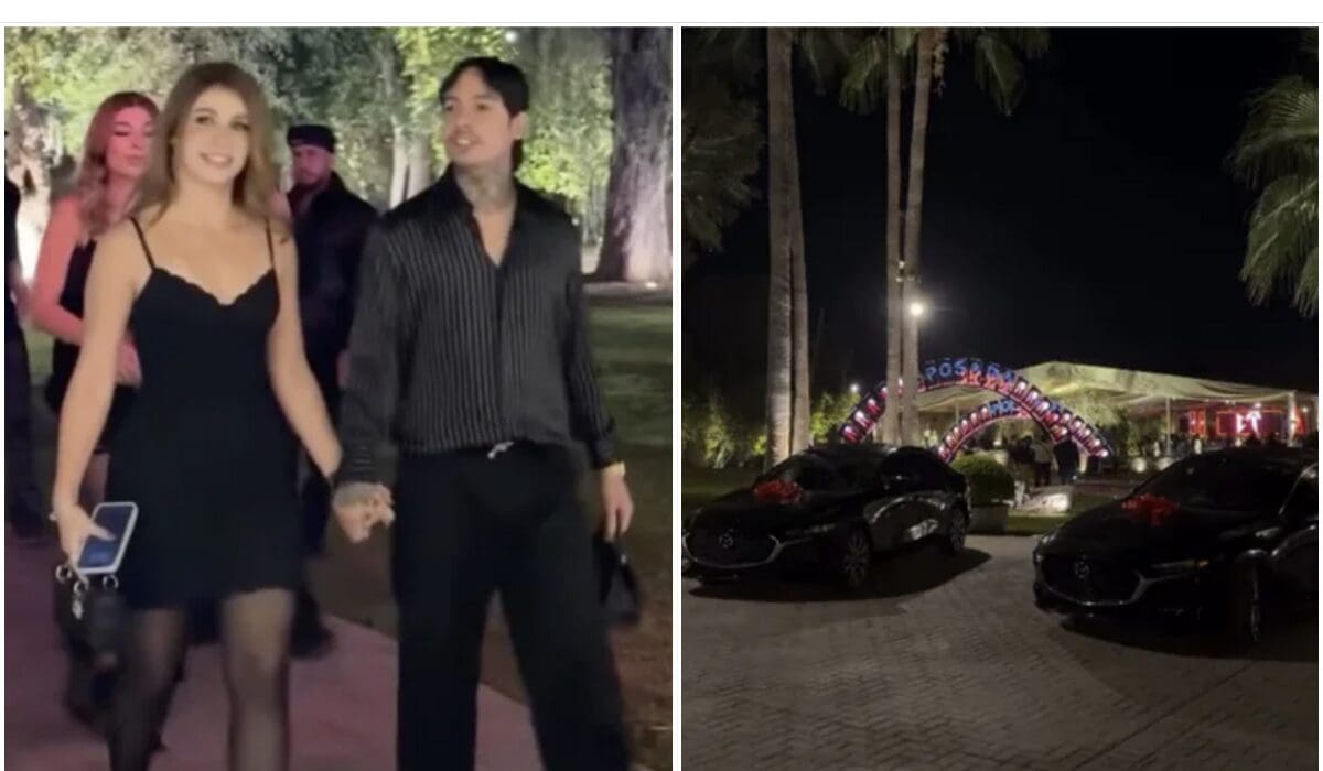 Natanael Cano tira la casa por la ventana en su posada navideña con autos de lujo en Hermosillo, Sonora