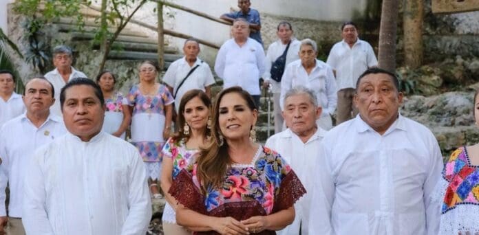 La gobernadora Mara Lezama recorre santuario en Felipe Carrillo Puerto en el Día Nacional de la Cultura Maya.