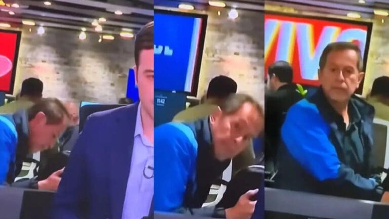 Trabajador de un noticiero intenta besar a su compañera durante transmisión en Colombia