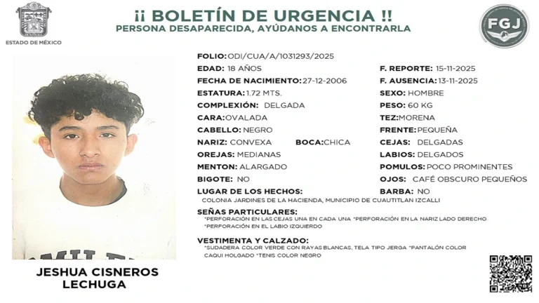 JOSHUA CISNEROS DESAPARECIDO EN CUAUTITLÁN IZCALLI
