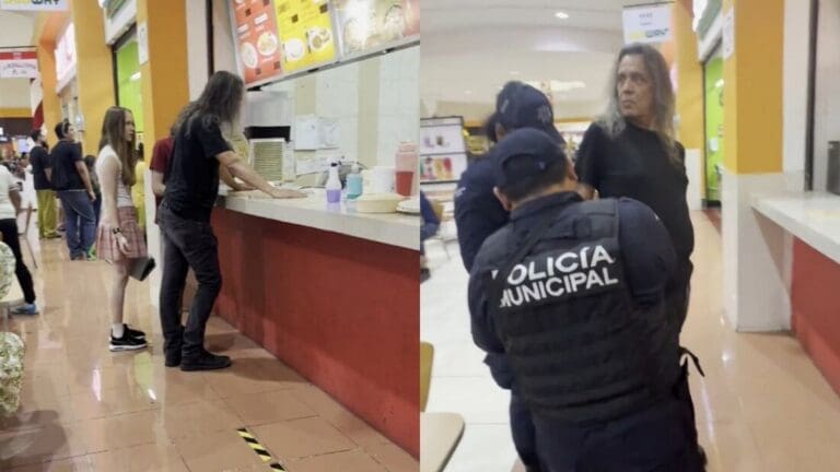 Hombre agrede a empleados de local de comida en plaza comercial de Playa del Carmen