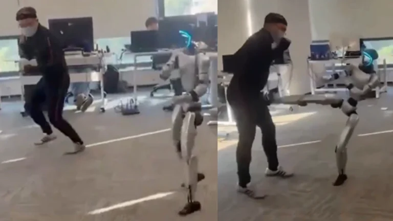 Robot karateka patea a su instructor en la entrepierna en China