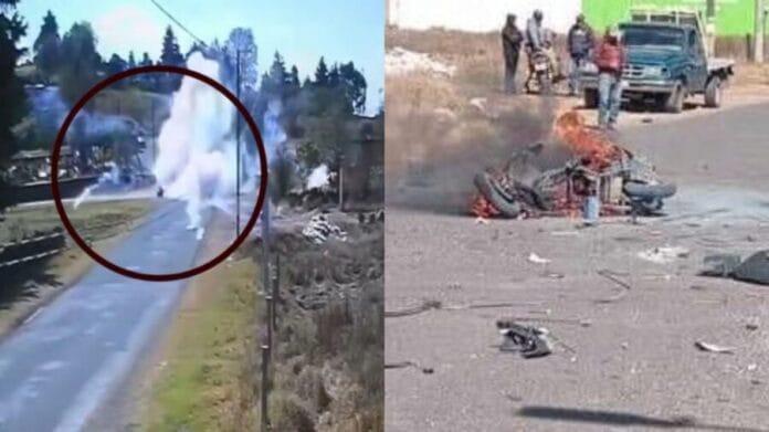 Video: Explota motoneta con pirotecnia en Jilotepec, Edomex