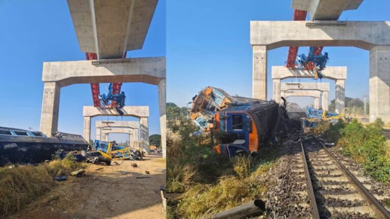 Video: Mueren 32 personas por la caída de una grúa de construcción sobre un tren en Tailandia