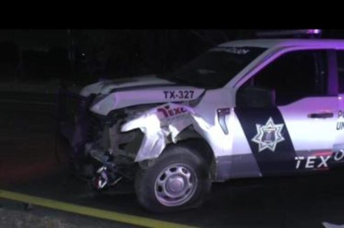 Persecución termina con ocho personas lesionadas y choque de patrulla en Texcoco, Edomex