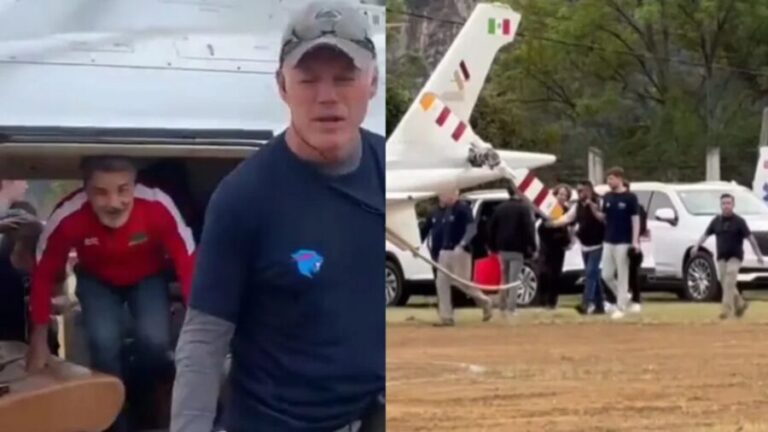 Video: Captan a Eugenio Derbez y MrBeast llegando en helicóptero a San Andrés Tepetitlán en el Edomex