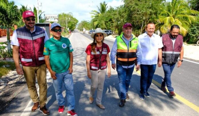 Constata gobernadora Mara Lezama rehabilitación del tramo carretero Kantunilkín – Chiquilá, realizada por la SICT.