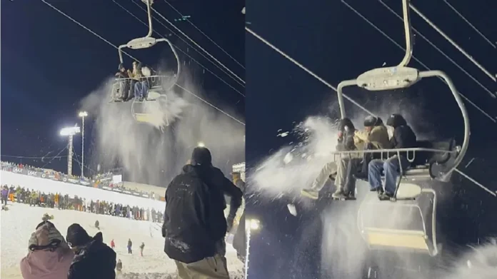 Arrojan bolas de nieve a turistas atrapados en un teleférico en Suiza