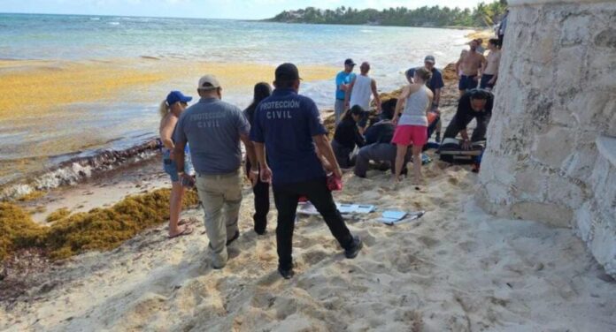 Turista extranjero muere ahogado en una playa de Akumal. Se llamaba Joseph, tenía 62 años y era originario de Missouri, Estados Unidos