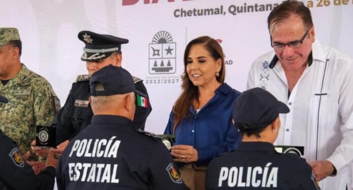Mara Lezama Espinosa reconoce la labor de las y los policías como pilar en la construcción de paz en Quintana Roo.