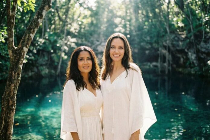 Presuntamente Angelina Jolie y Salma Hayek filmarían nueva película en Tulum