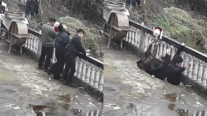 Colapsa parte de una terraza y tres personas resultan lesionadas en China