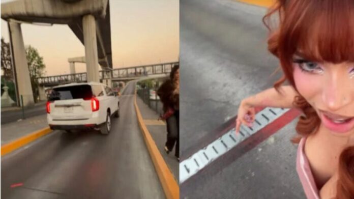 Video: Cantante Yeri Mua denuncia la ponchadura de sus llantas al circular en el segundo piso del Periférico en CDMX