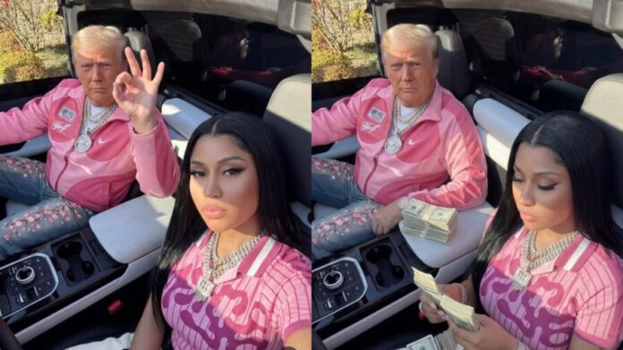 Nicki Minaj genera fotos con IA junto a Donald Trump para celebrar el 
