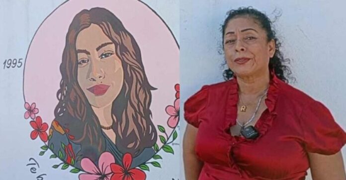 La madre de Mariel García, una víctima de feminicidio, inaugura mural en honor a su hija en Playa del Carmen.