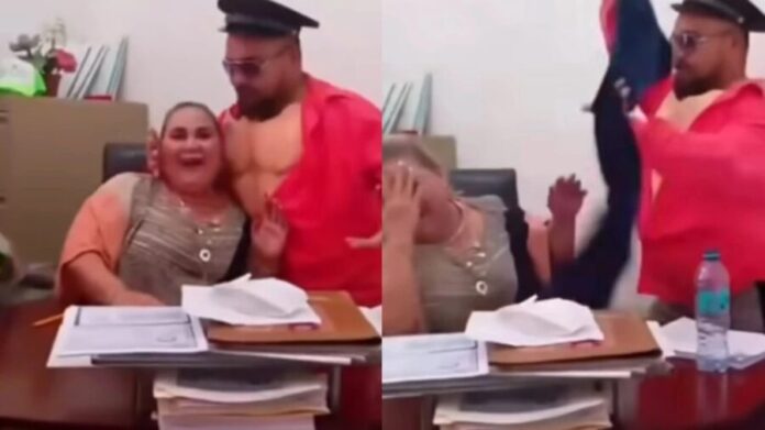 Video: Regidora del PVEM celebra cumpleaños con stripper en su oficina en Rioverde, San Luis Potosí