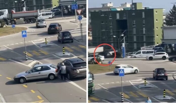 Video Conductor termina en un barranco tras huir de un choque en Suiza