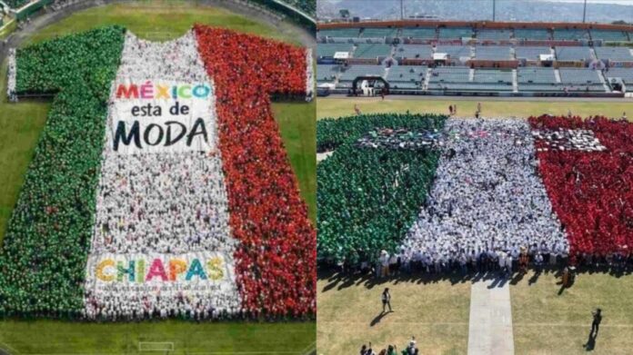 Chiapas rompe récord Guinness con la camiseta de futbol más grande del mundo